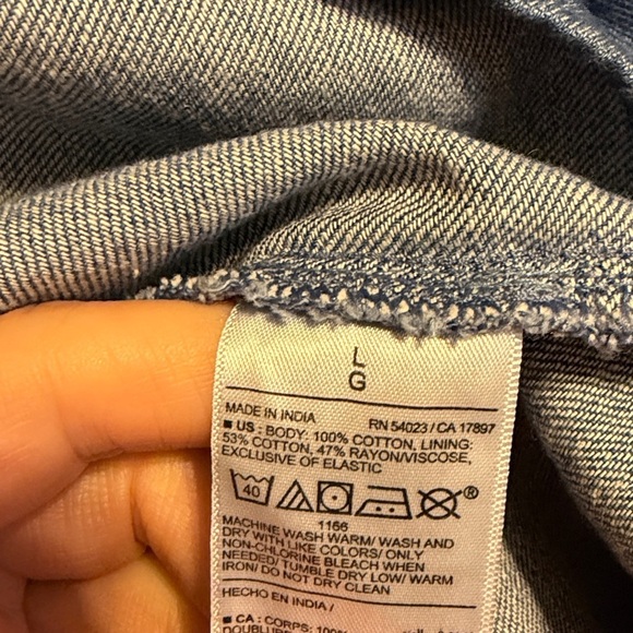 Old Navy women’s large 12 14 dress midi Blue denim Jean chambray pockets long - Picture 8 of 10